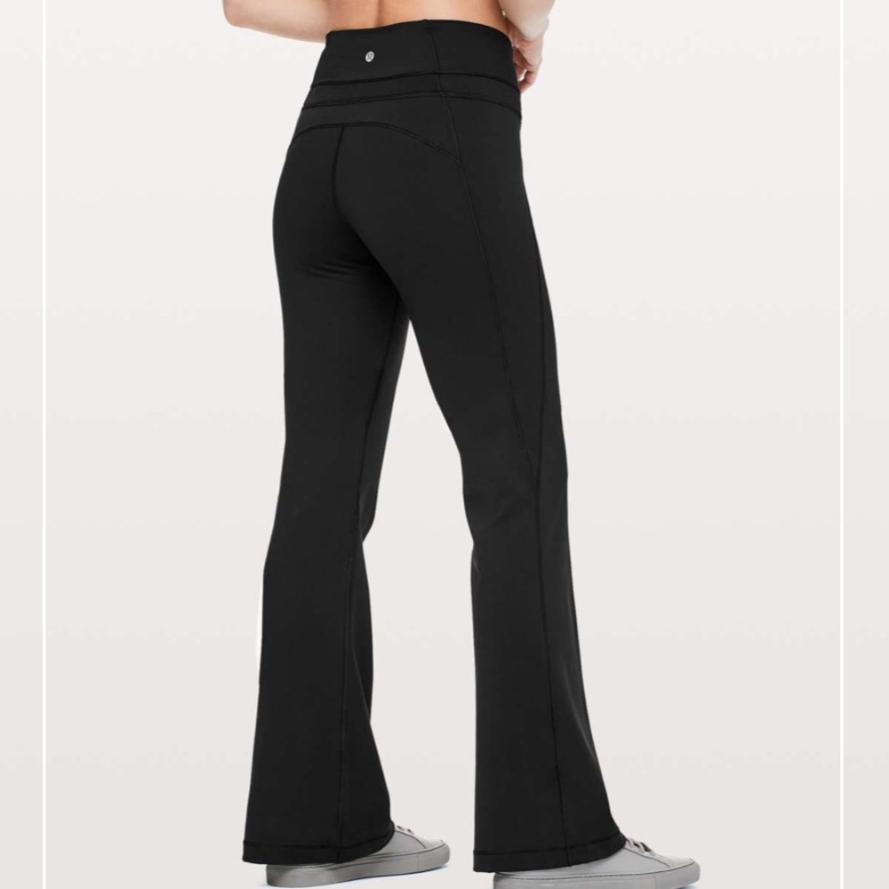 lululemon full on luxtreme groove 32” solid black flare bootcut pant 2 W5BQZS